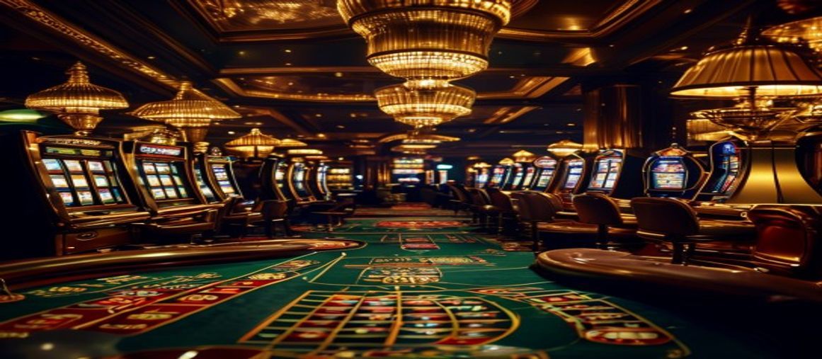 Editorial banner illustrating the CK444 Win Casino floor with emerald felt and gold chips